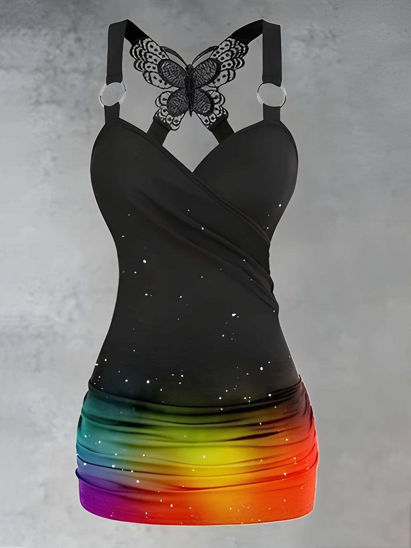 Sleeveless gradient waist t-shirt and wide-leg pants set for women