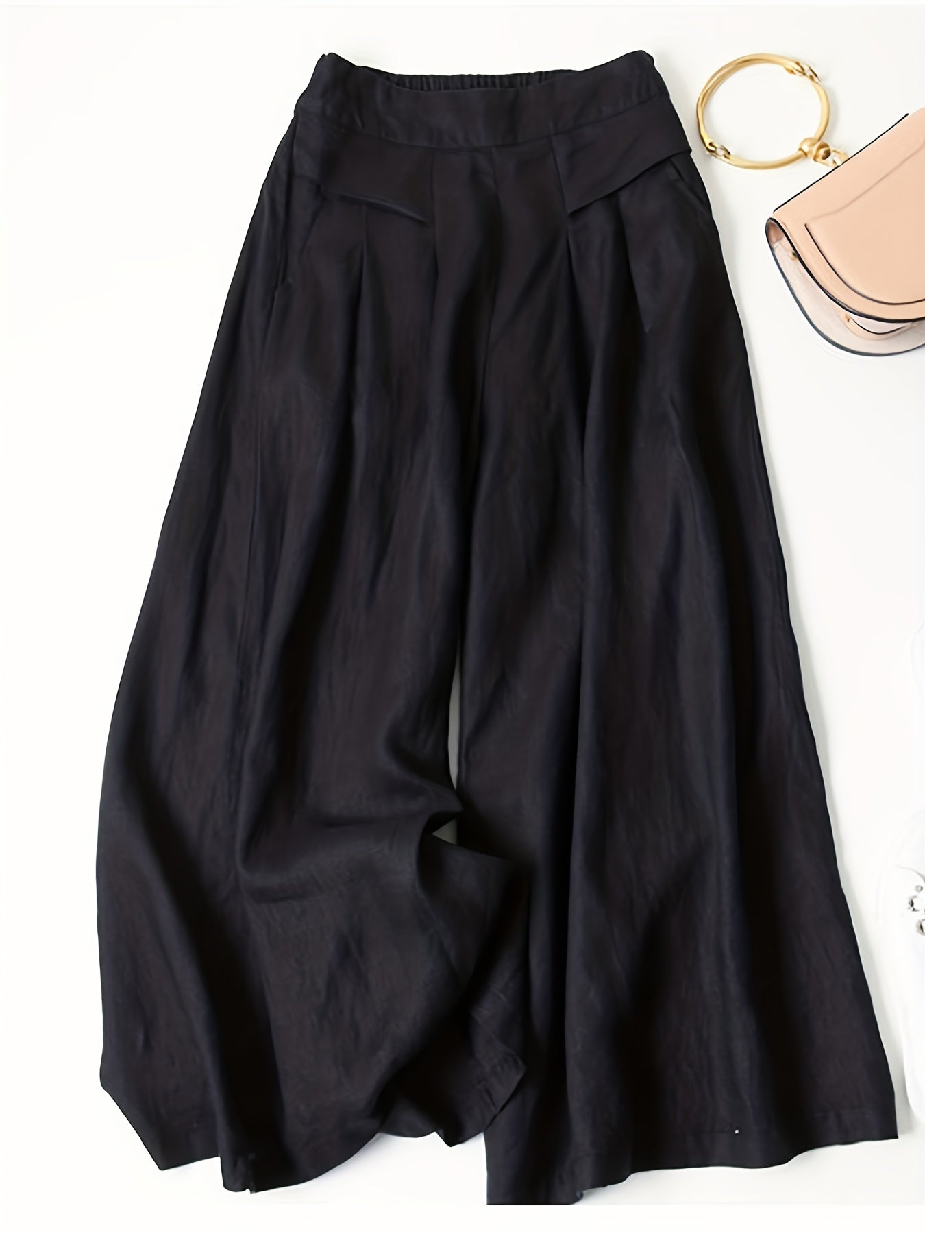Women's wide-leg skirt pants with loose high waist