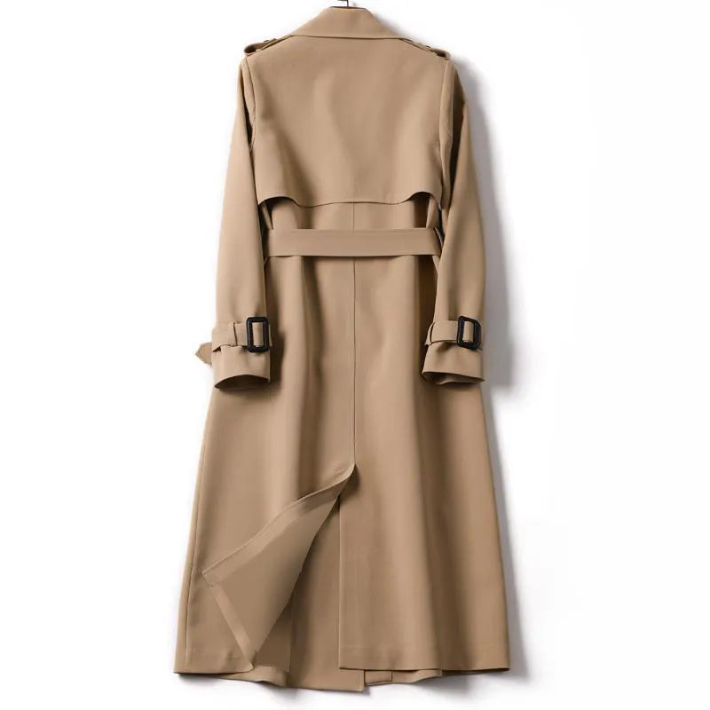 Women's windbreaker over-the-knee mid-length coat