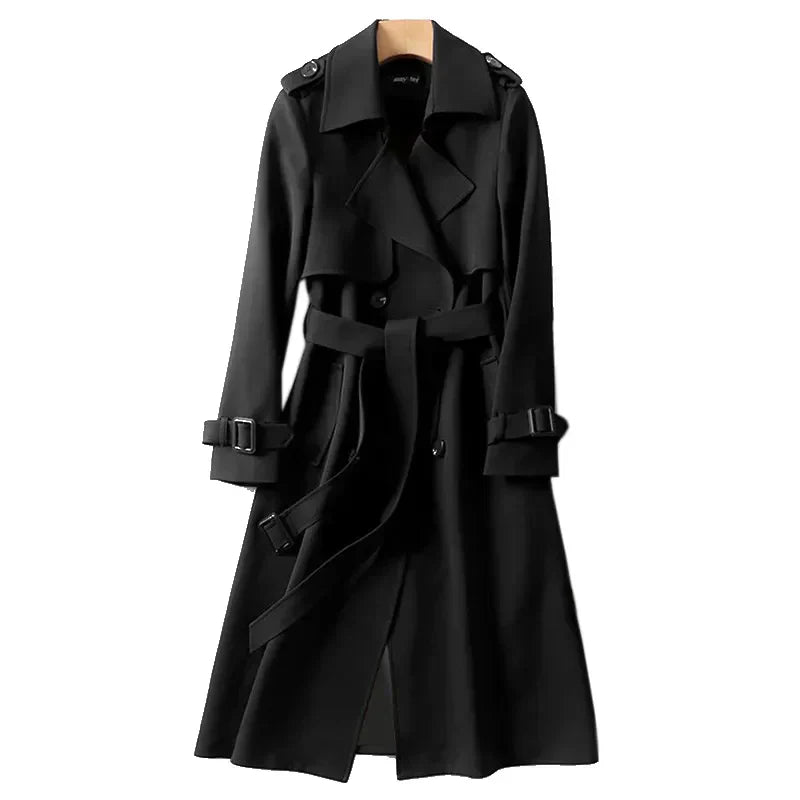 Women's windbreaker over-the-knee mid-length coat
