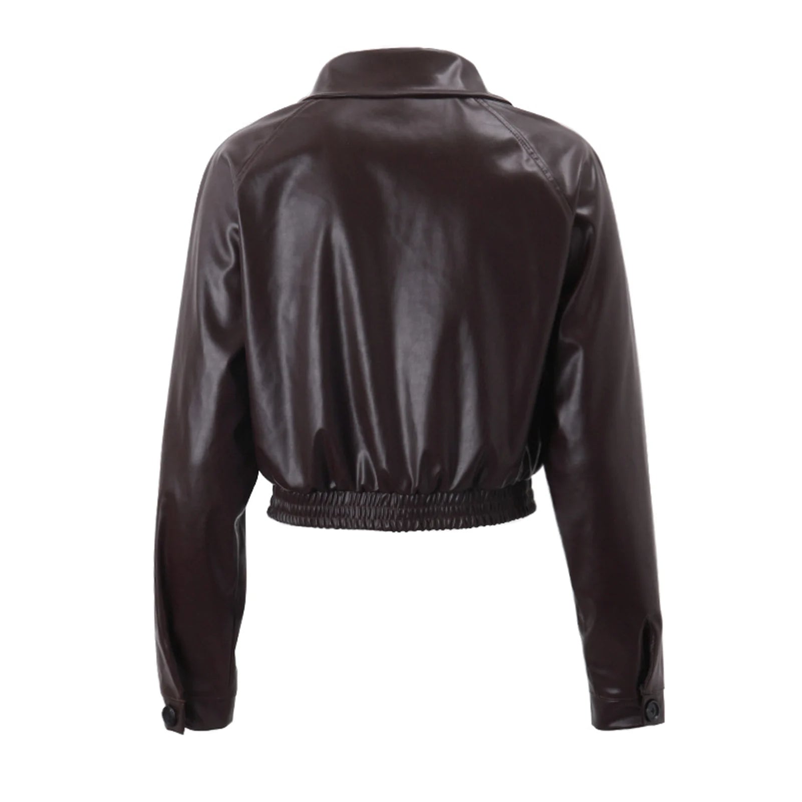 Retro Lapel Zipper PU Leather Jacket