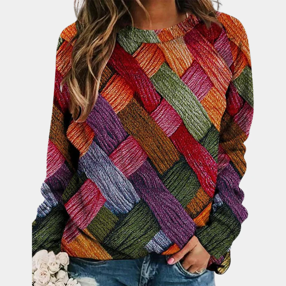 Women’s Sweater – Chunky Knit – Relaxed Fit – Crew Neck Long Sleeve Pullover