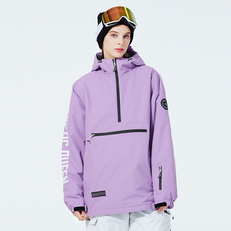 Women’s Ski Hoodie – Windproof Water-Resistant – Relaxed Fit – Half-Zip Athleisure Wear