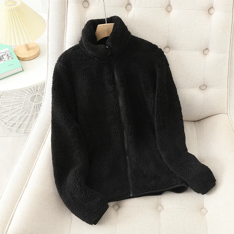 Women’s Fleece Jacket – Plush Coral Fleece – Relaxed Fit – Reversible – High Neck Zip