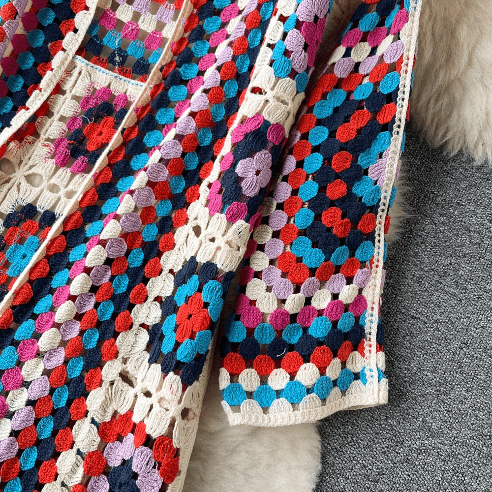 Women's bohemian long sleeve shawl cardigan