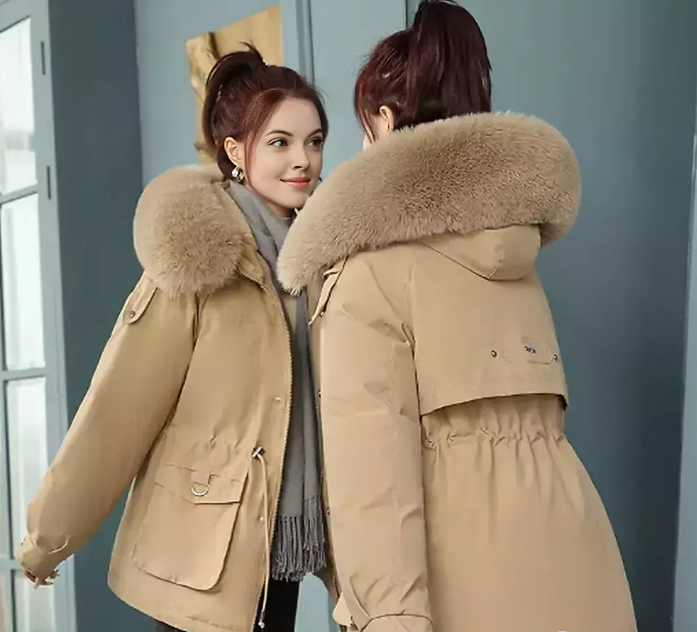 Trixie - women's clothing large fur collar jacket