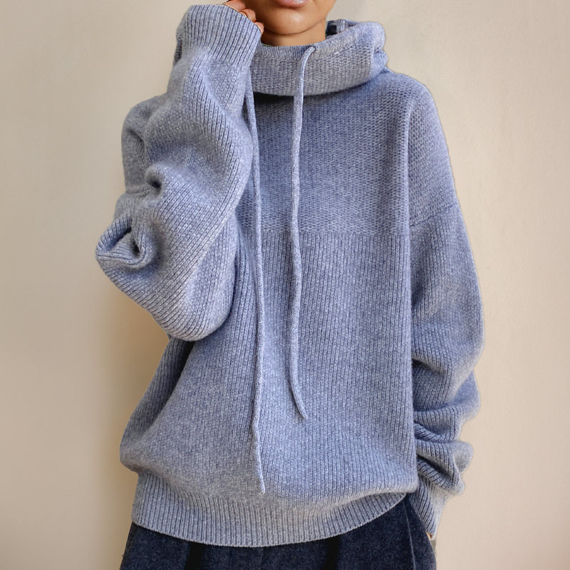 Women's thick warm high-neck hoodie sweater