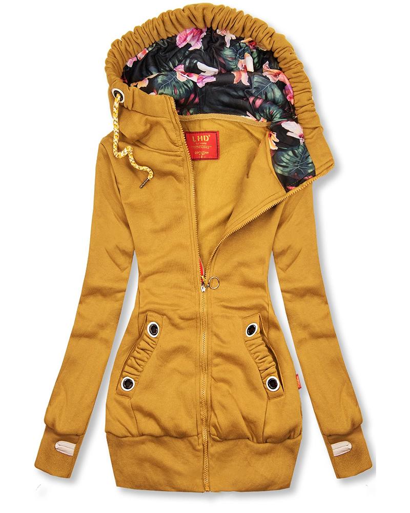 Windbreaker slim fit hoodie jacket for women