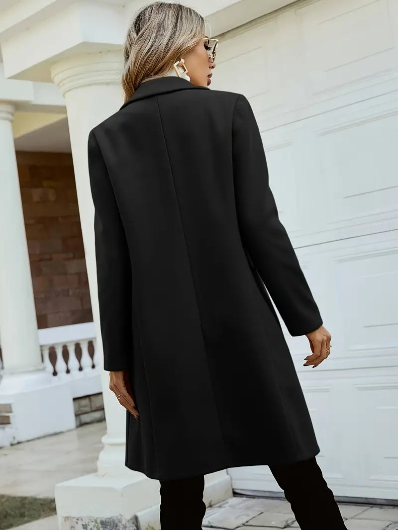 Women's autumn/winter double-breasted lapel coat