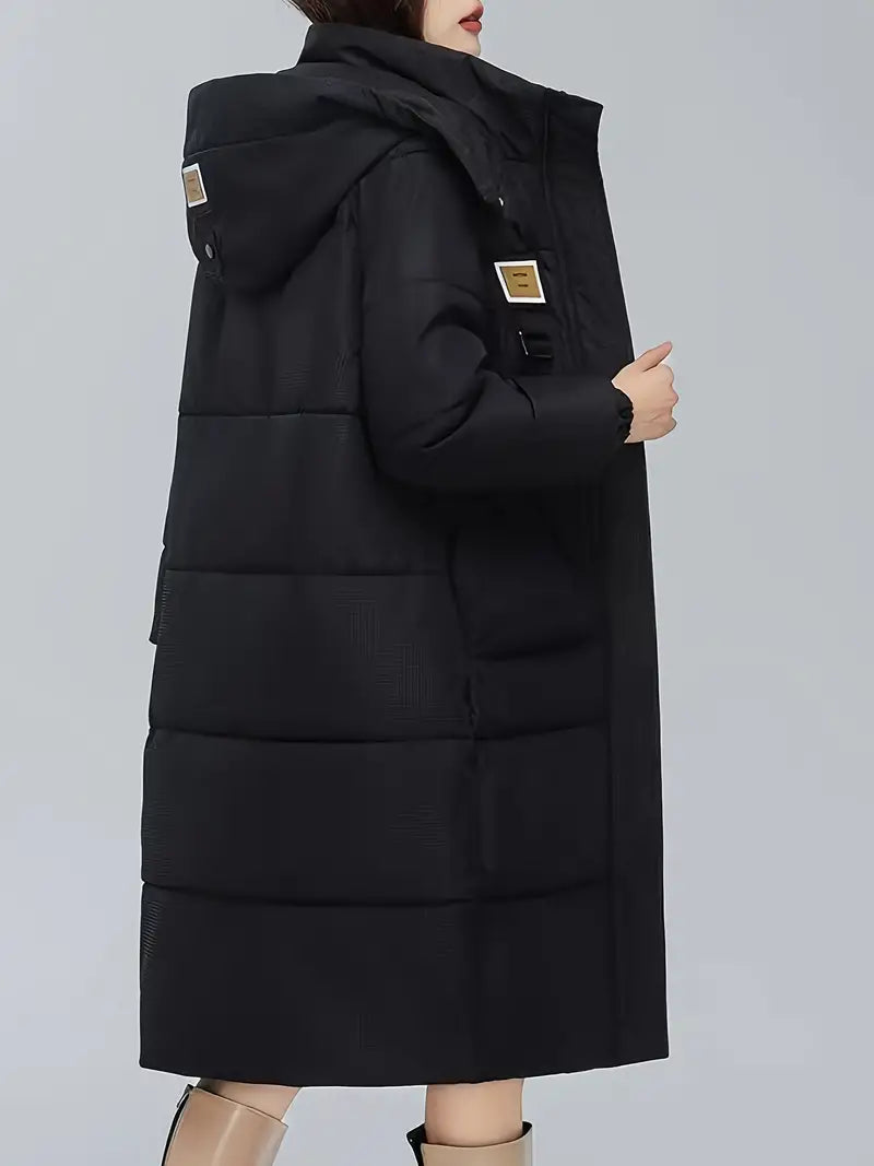 Women's mid-length winter down cotton jacket