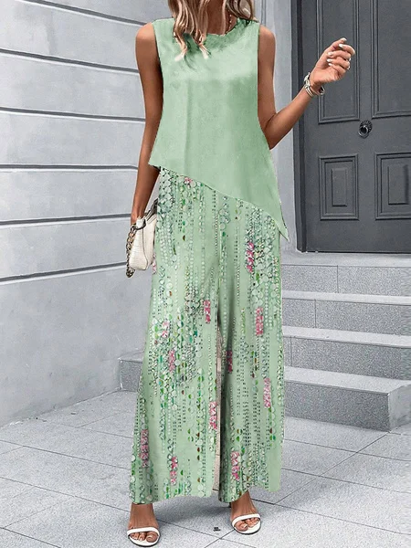 Heloisa - Sleeveless Top and Wide Pants with print