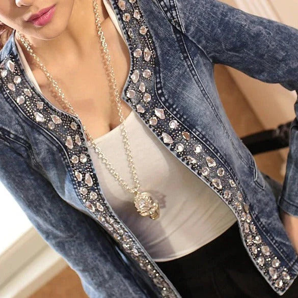 Women's slim denim jacket