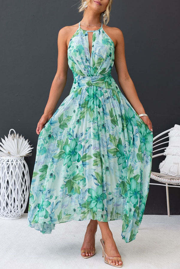 Fashion Dress with Floral Charm