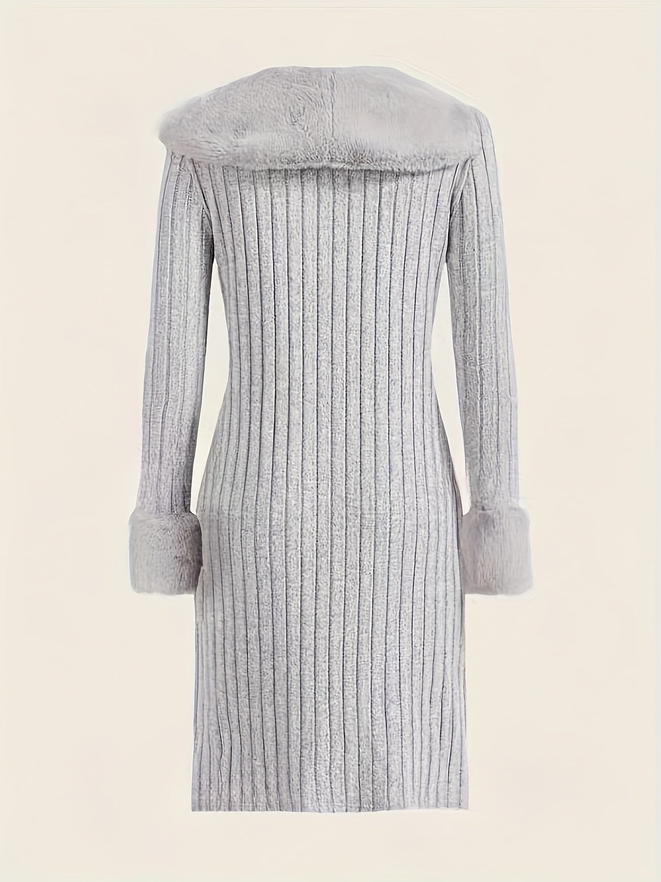 Long solid color slim fit knitted cardigan sweater for women