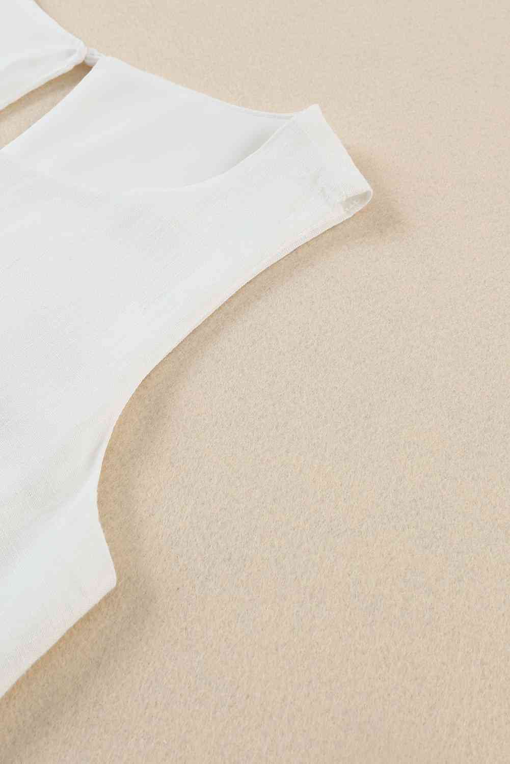 Women's Sleeveless Jumpsuit - Wide Leg - Relaxed Fit - Round Neck Flowy Design
