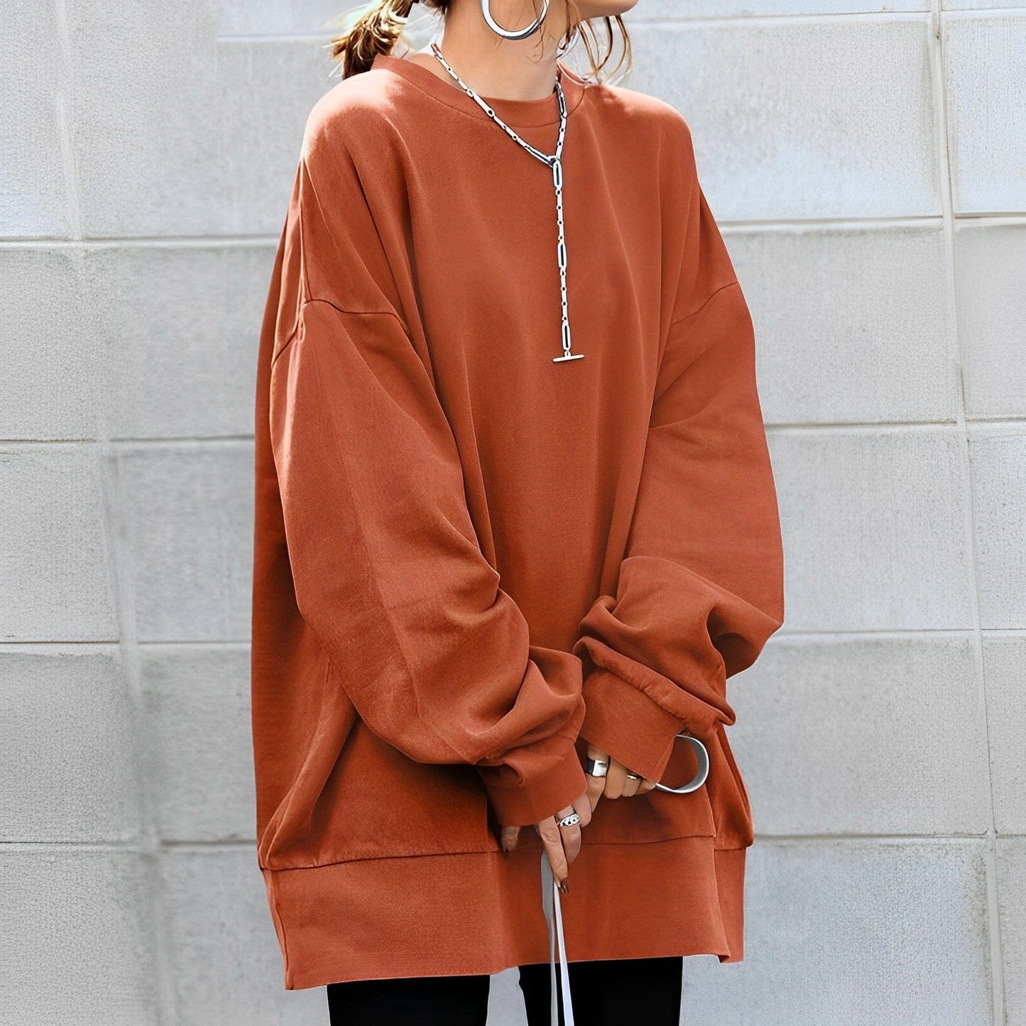 Women's loose fit basic sweater