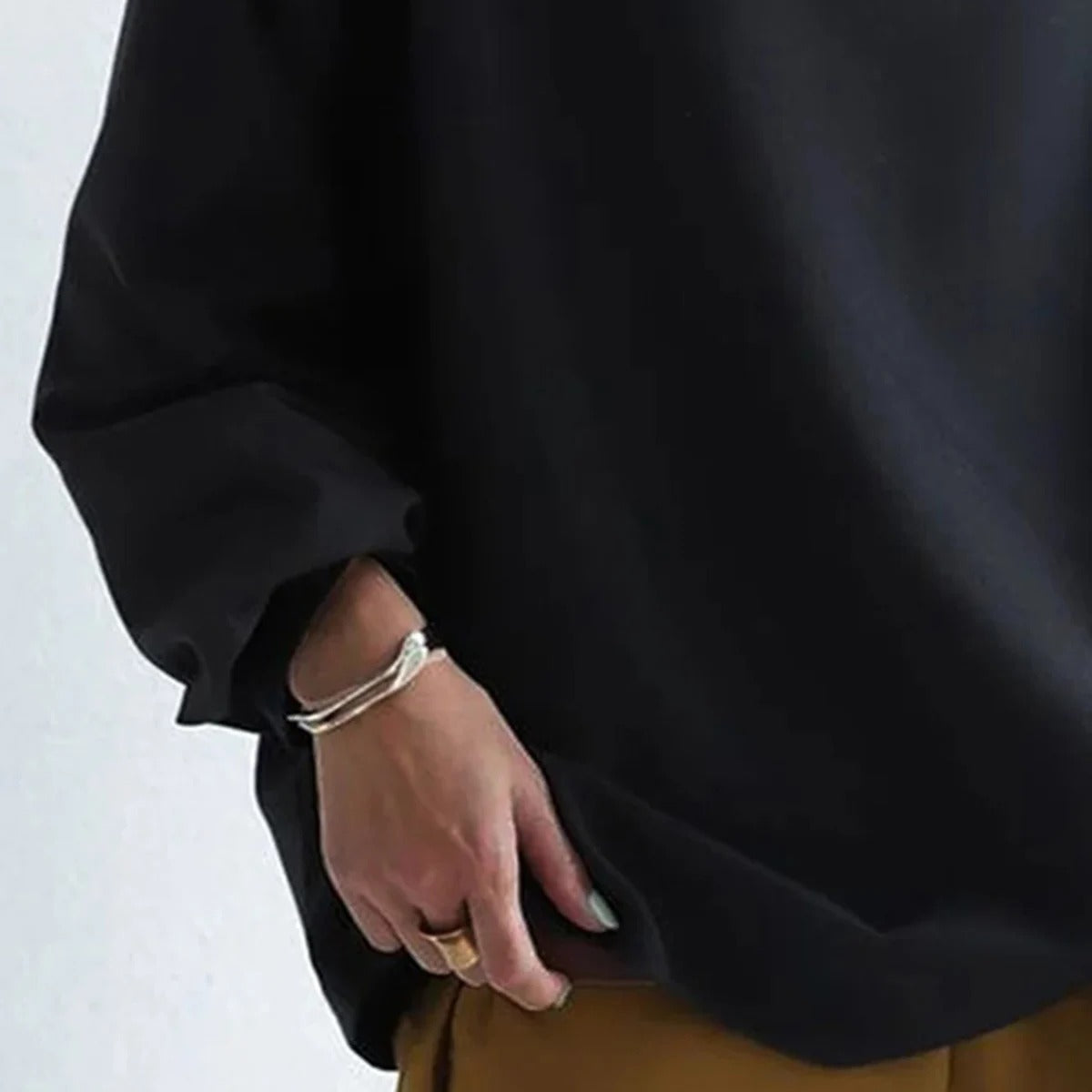 Women's fleece pullover high neck loose sweatshirt