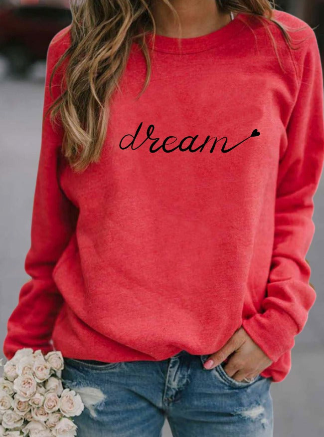 Women's digital print casual loose sweatshirt