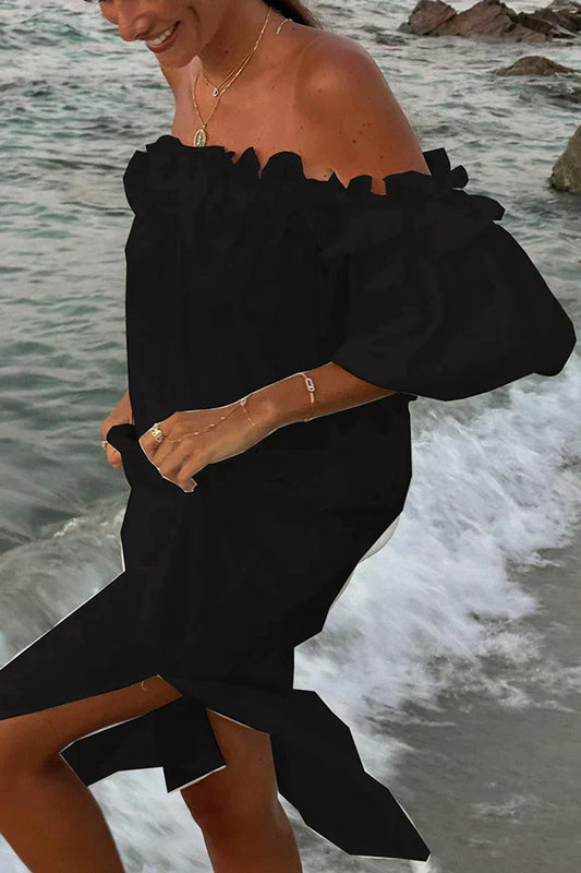 Lightweight Off-Shoulder Midi Dress