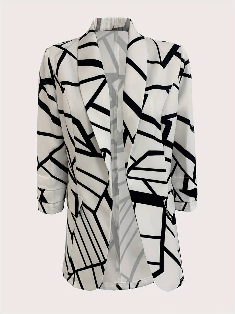 Women's stylish all-over print blazer