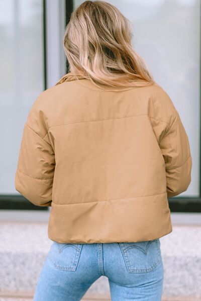 Leni - zip up collared neck coat with pockets
