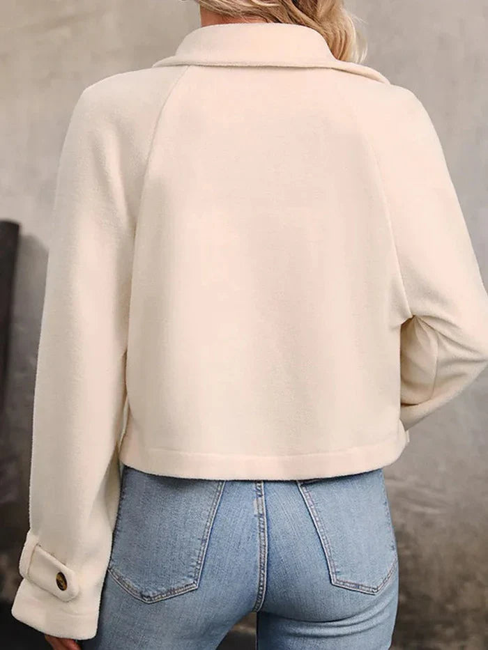 Women's polar fleece lapel short jacket