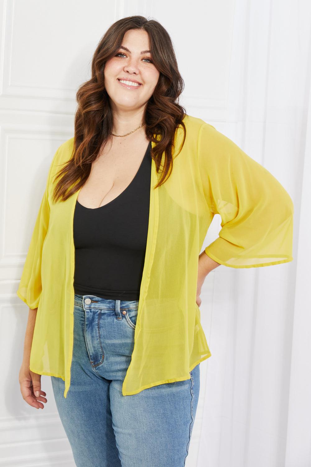 Women's plus size chiffon kimono cover-up