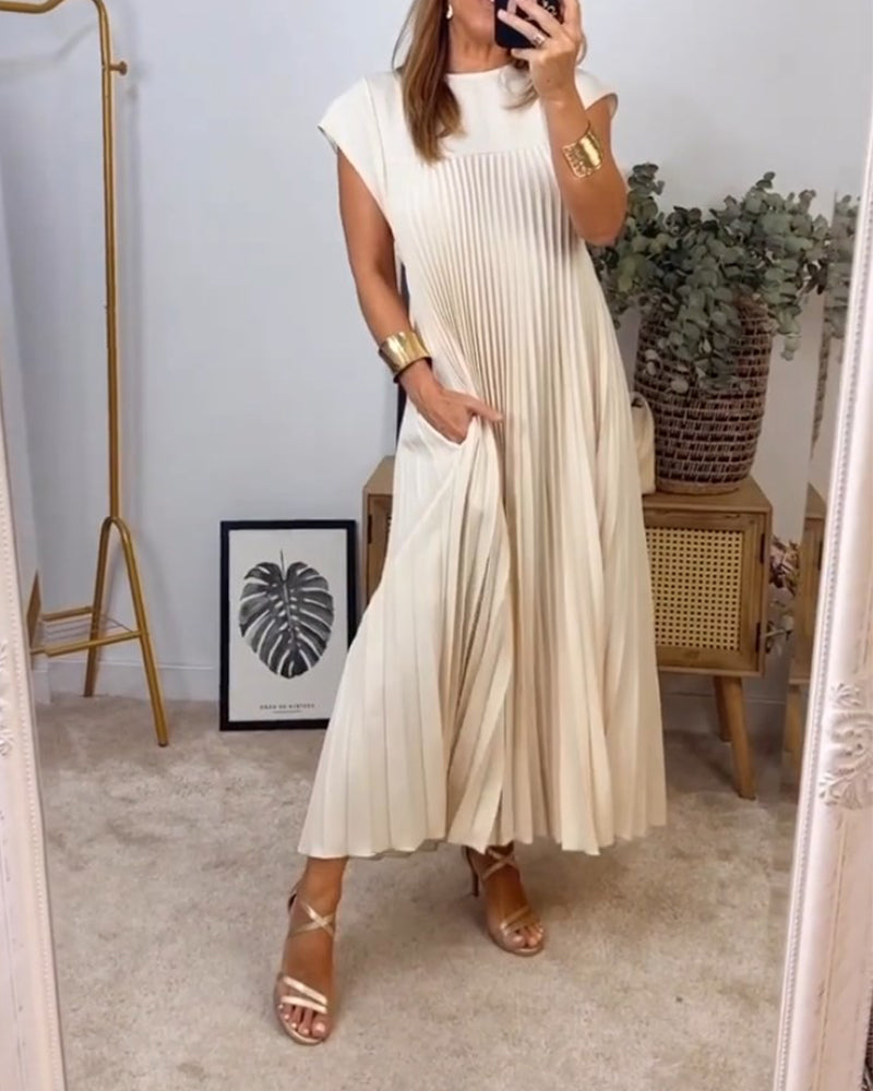 Sleeveless Pleated Dress for Women