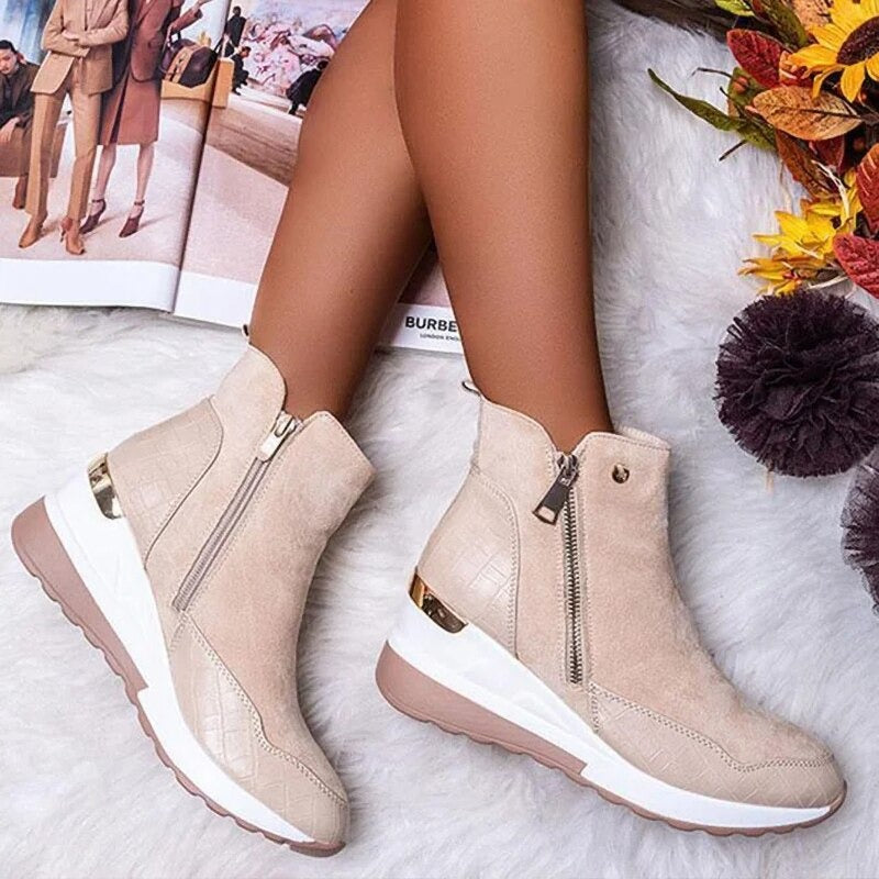Women's fashionable wedge ankle boots