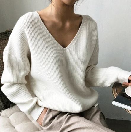 Women's v- neck loose sweater