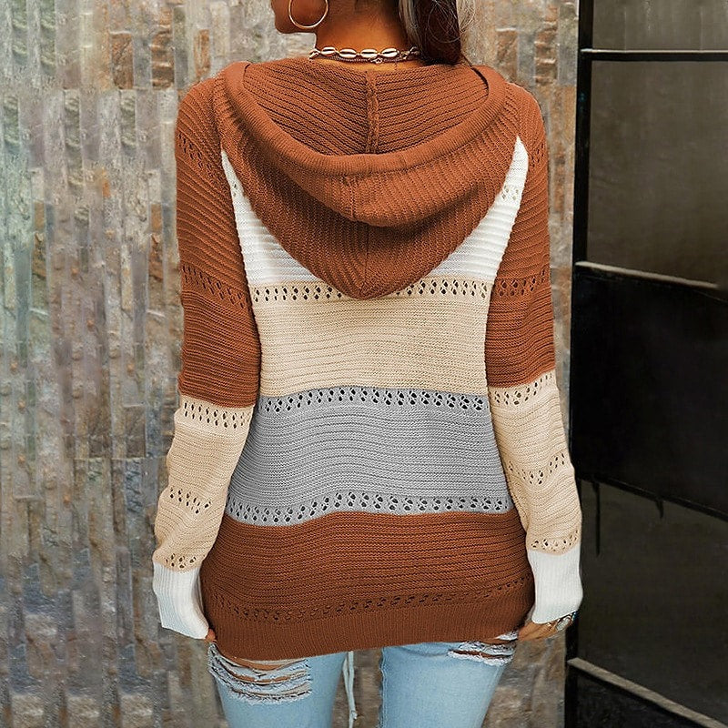 Women's contrast bandage cardigan