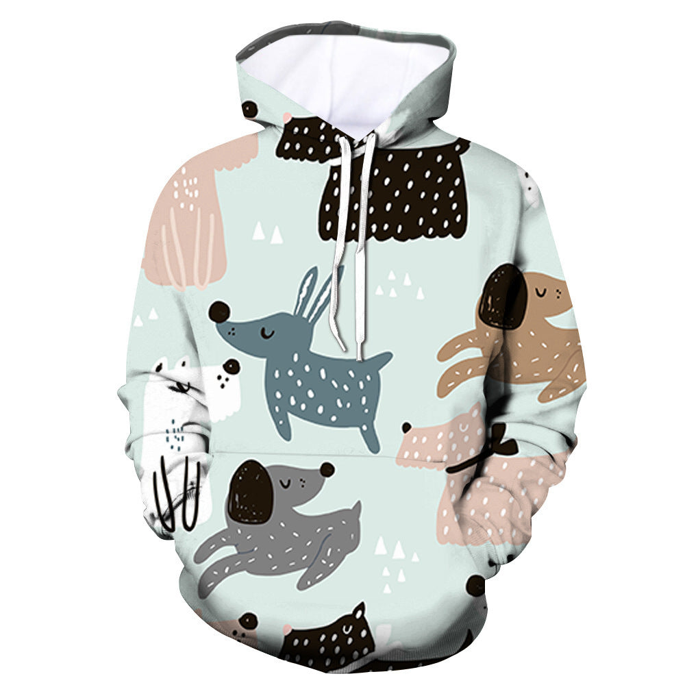 Women's dog print pullover hoodie