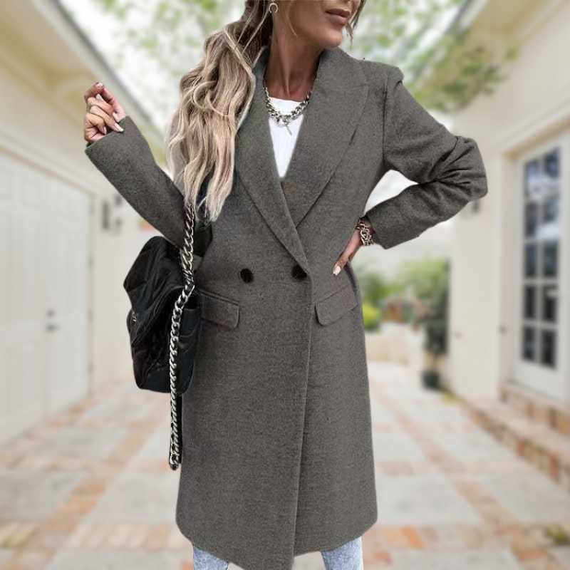 Tiana - lapel neck double-breasted overcoat