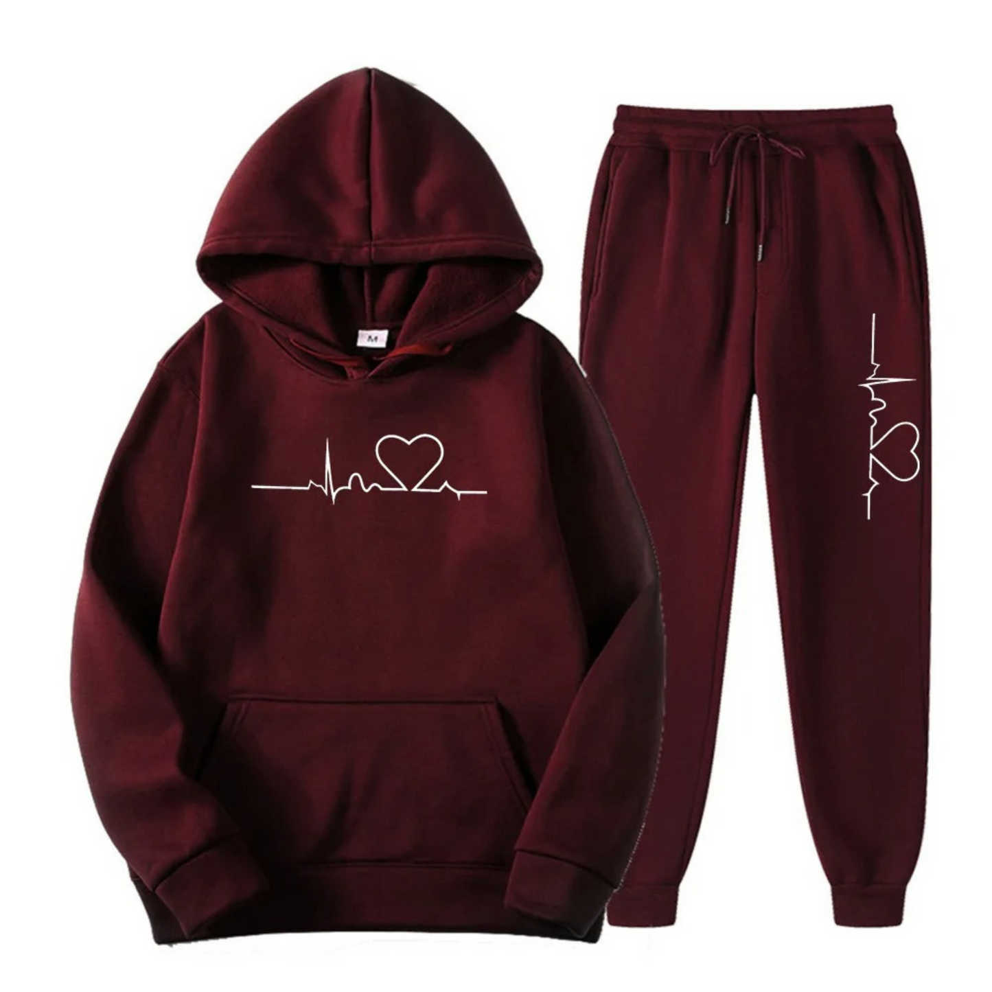 Women’s Two-Piece Tracksuit Set – Cotton Blend – Relaxed Fit – Graphic Hoodie and Joggers