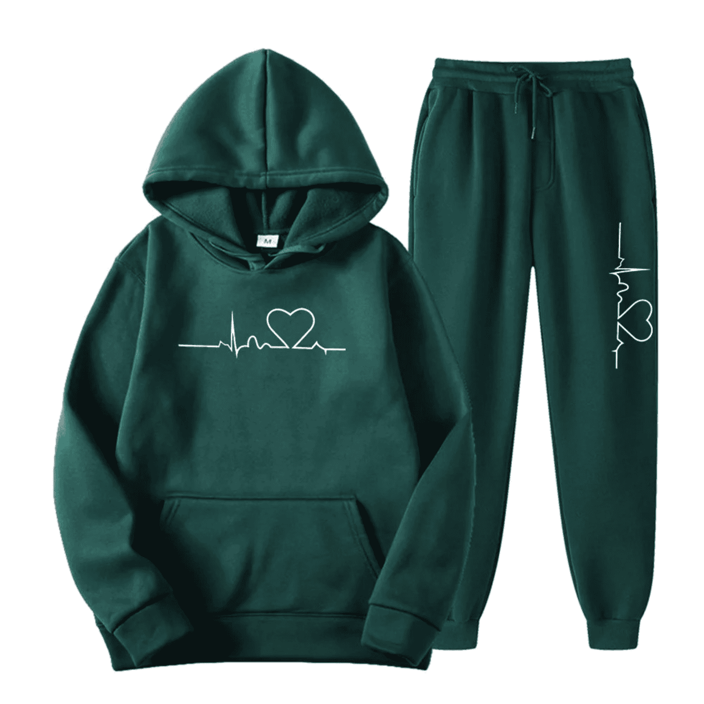 Women’s Two-Piece Tracksuit Set – Cotton Blend – Relaxed Fit – Graphic Hoodie and Joggers