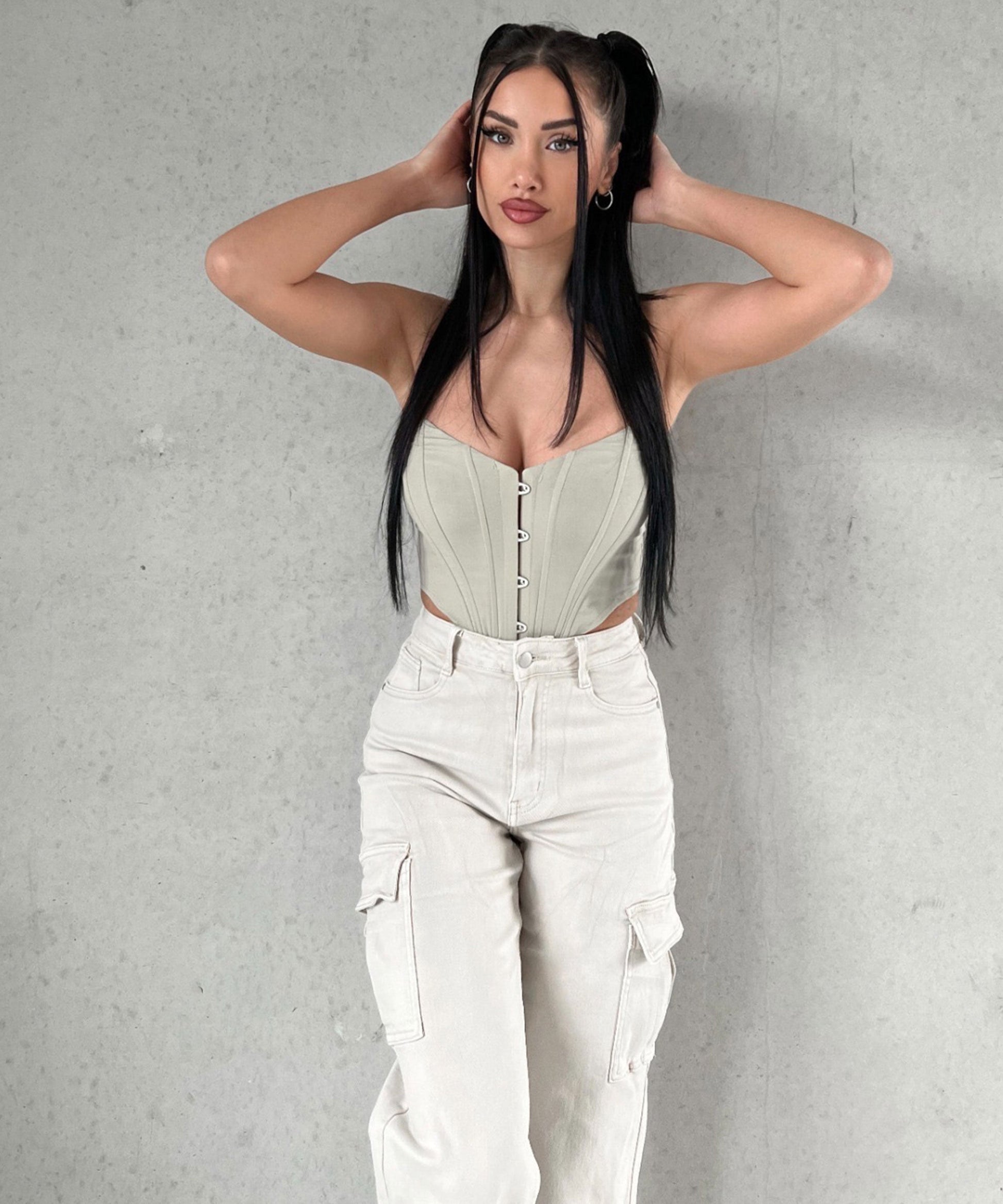 Washed Denim Straight Leg Overalls