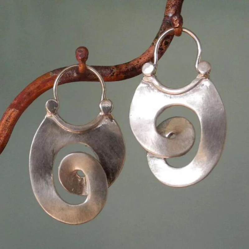 Vintage Irregular Spiral Earrings