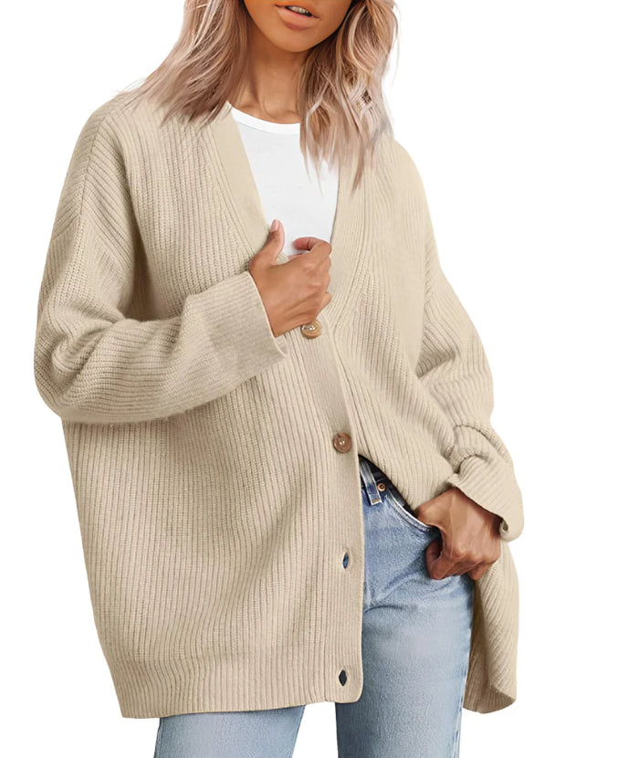 Women's v neck slim knitted cardigan
