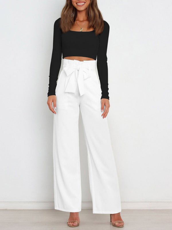 Versatile Wide Leg Trousers With Belt