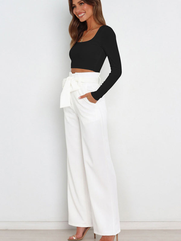 Versatile Wide Leg Trousers With Belt