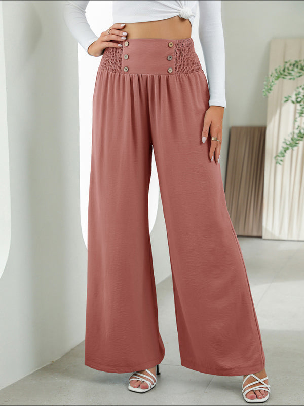 Janina - woven high waist wide leg pants
