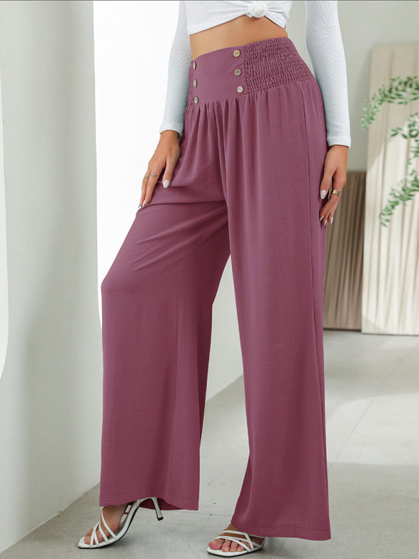 Janina - woven high waist wide leg pants