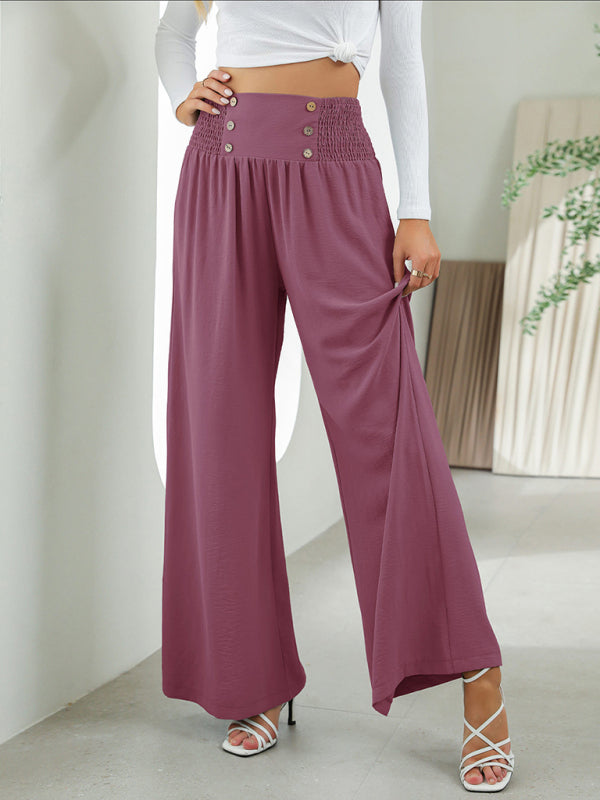 Janina - woven high waist wide leg pants