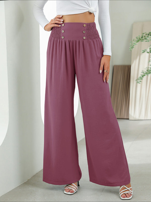 Janina - woven high waist wide leg pants