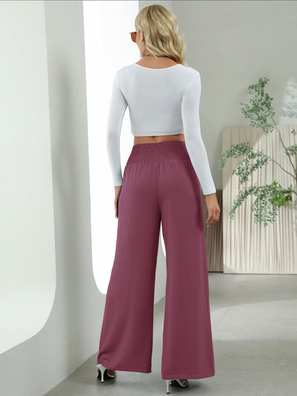 Janina - woven high waist wide leg pants