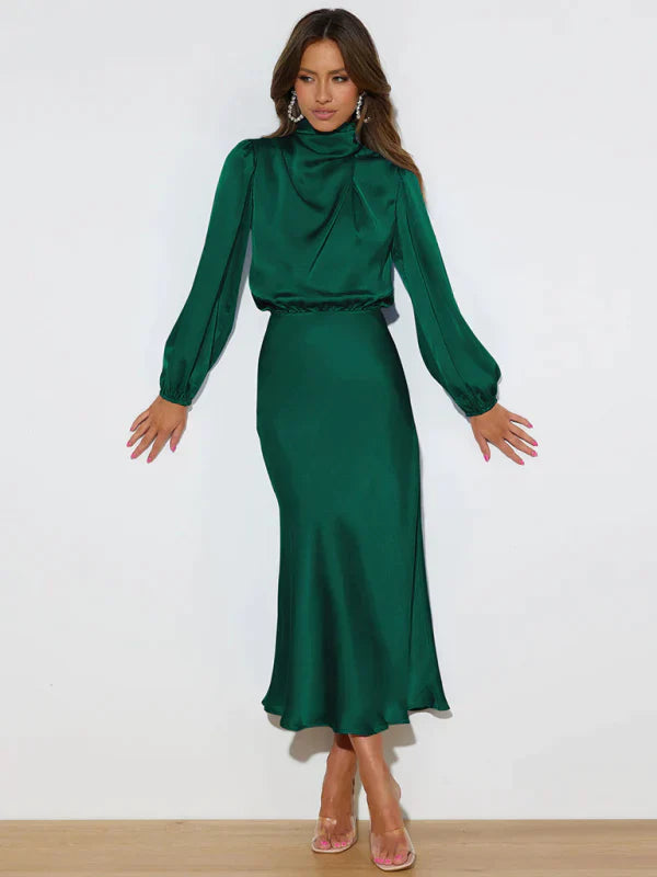 Women's elegant party dresses with long sleeves