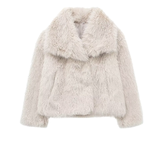Women's fluffy faux fur short coat