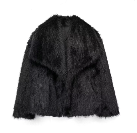Women's fluffy faux fur short coat