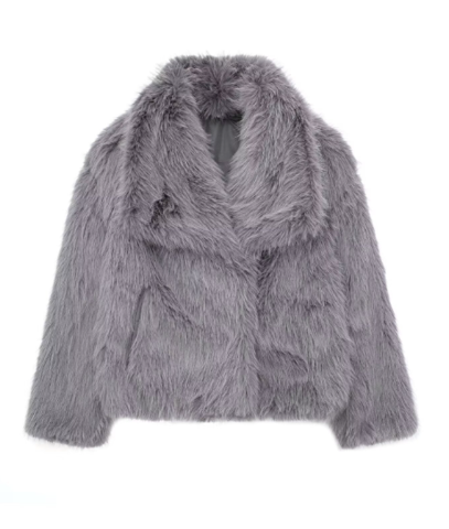 Women's fluffy faux fur short coat