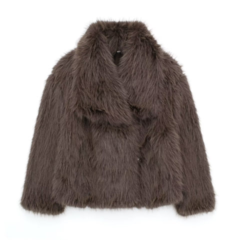 Women's fluffy faux fur short coat